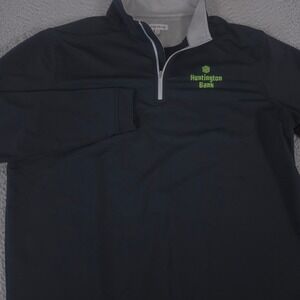 Peter Millar Pullover Men XL Black Perth Performance Quarter-Zip Huntington Bank